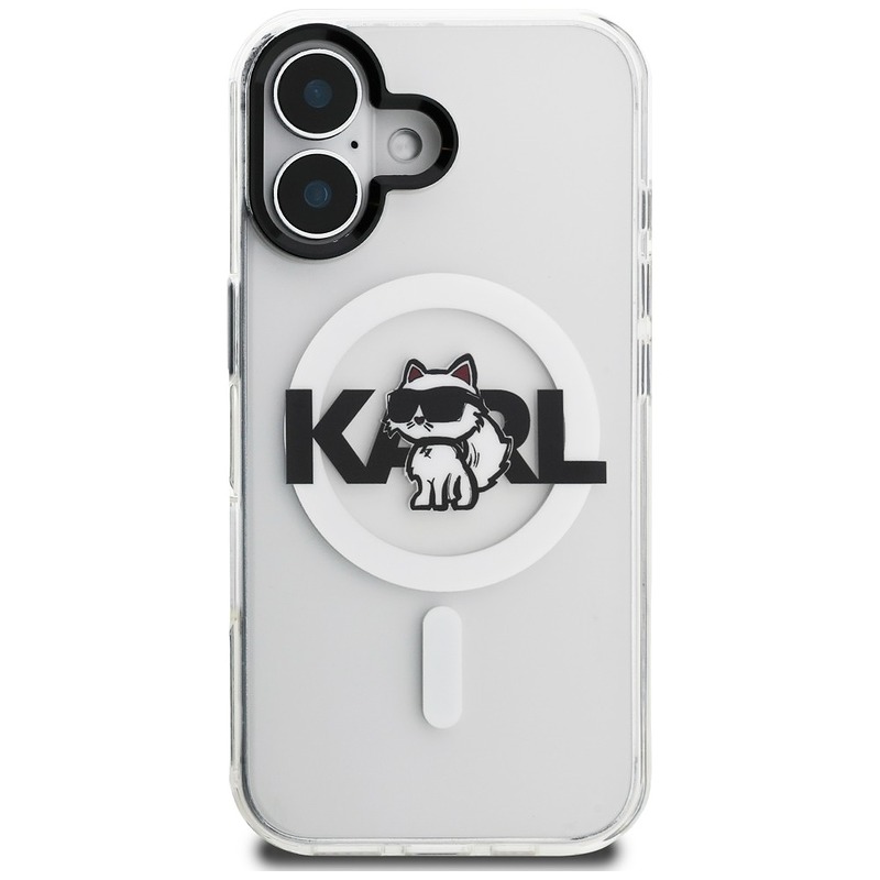 Karl Lagerfeld case for iPhone 17 6,1" IML Choupette Sketch Logo MagSafe transparent - Billede 3