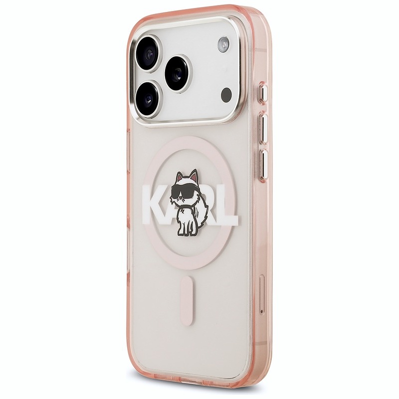 Karl Lagerfeld case for iPhone 17 Pro 6,3" IML Choupette Sketch Logo MagSafe pink - Billede 2