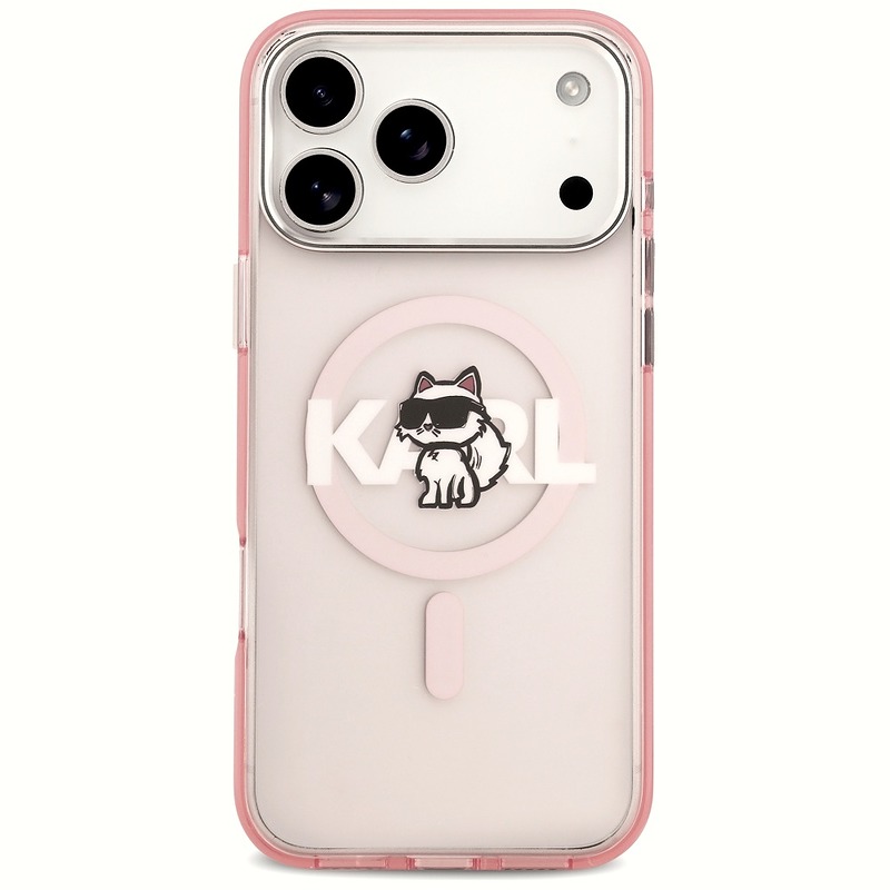 Karl Lagerfeld case for iPhone 17 Pro Max 6,9" IML Choupette Sketch Logo MagSafe pink - Billede 3