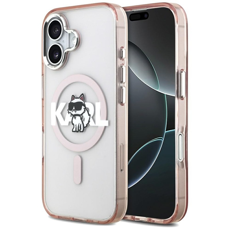 Karl Lagerfeld case for iPhone 17 6,1" IML Choupette Sketch Logo MagSafe pink