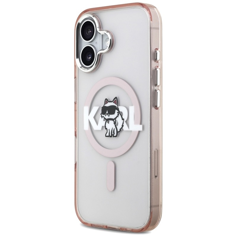 Karl Lagerfeld case for iPhone 17 6,1" IML Choupette Sketch Logo MagSafe pink - Billede 2
