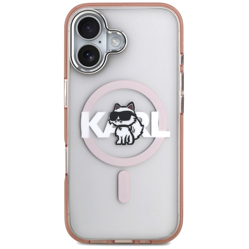 Karl Lagerfeld case for iPhone 17 6,1" IML Choupette Sketch Logo MagSafe pink - Billede 3