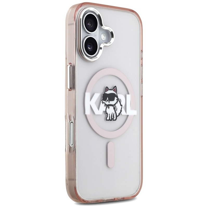 Karl Lagerfeld case for iPhone 17 6,1" IML Choupette Sketch Logo MagSafe pink - Billede 4