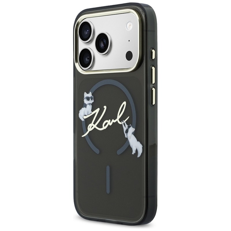 Karl Lagerfeld case for iPhone 17 Pro 6,3" IML Choupettes Karl Script Logo MagSafe black - Billede 2