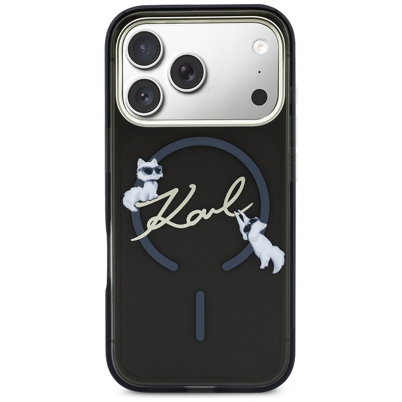 Karl Lagerfeld case for iPhone 17 Pro 6,3" IML Choupettes Karl Script Logo MagSafe black - Billede 3