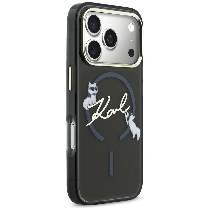 Karl Lagerfeld case for iPhone 17 Pro 6,3" IML Choupettes Karl Script Logo MagSafe black - Billede 4