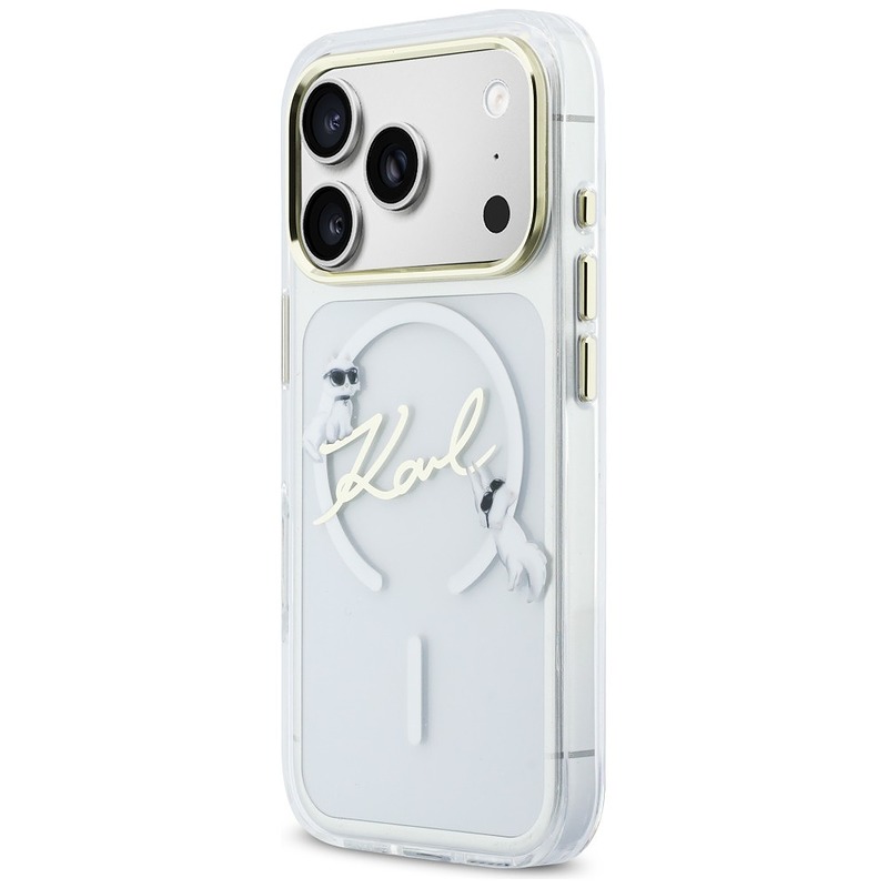 Karl Lagerfeld case for iPhone 17 Pro 6,3" IML Choupettes Karl Script Logo MagSafe transparent - Billede 2