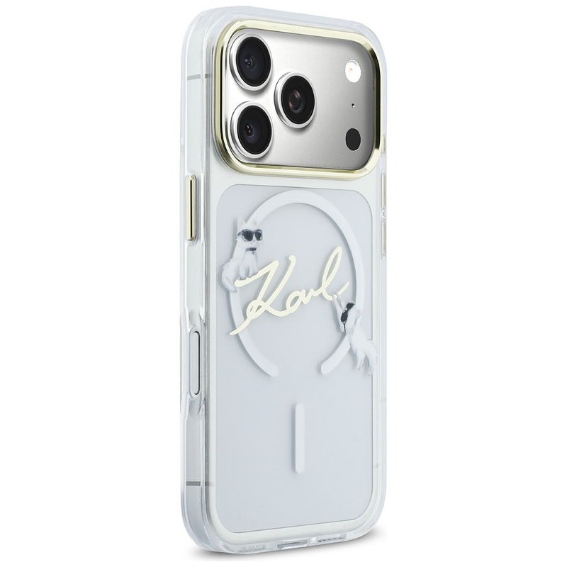 Karl Lagerfeld case for iPhone 17 Pro 6,3" IML Choupettes Karl Script Logo MagSafe transparent - Billede 4