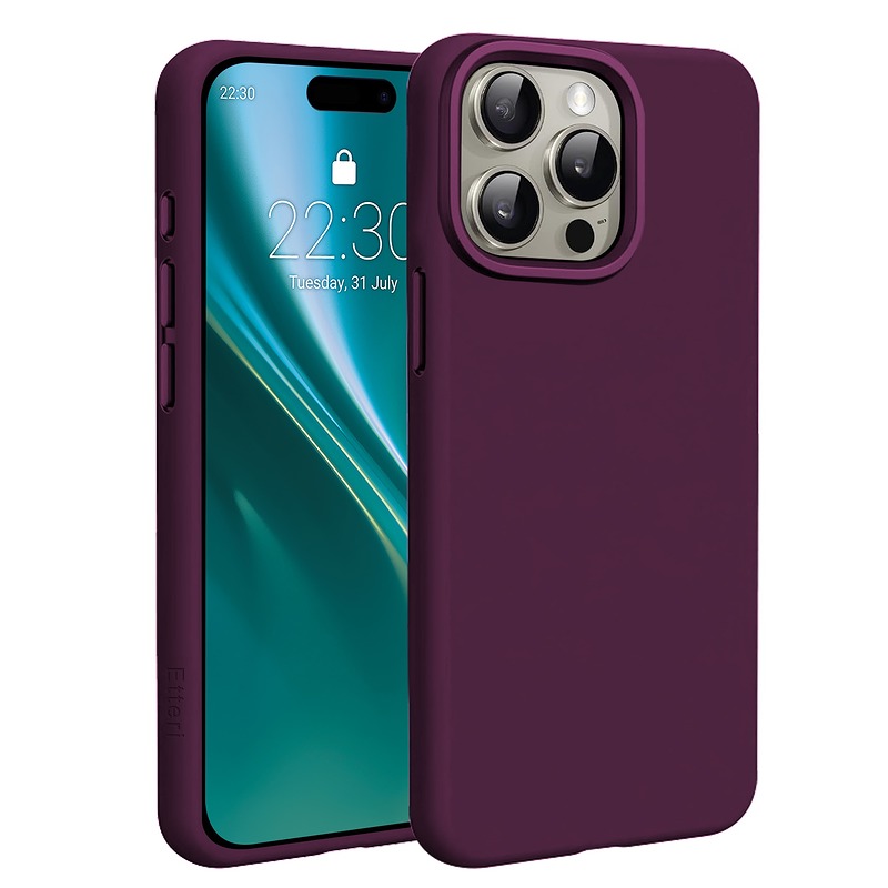 Etteri Silicone Mag case for iPhone 15 Pro 6,1" dark cherry