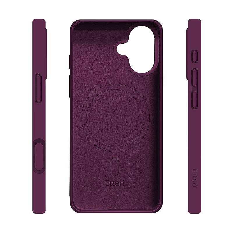Etteri Silicone Mag case for iPhone 16 6,1" dark cherry - Billede 4