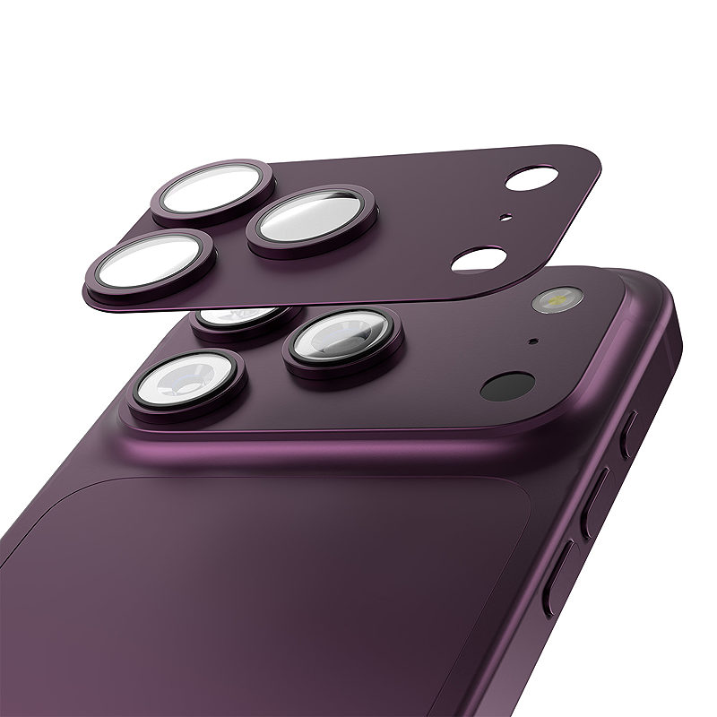 Etteri full camera lens guard for iPhone 18 Pro Max dark cherry