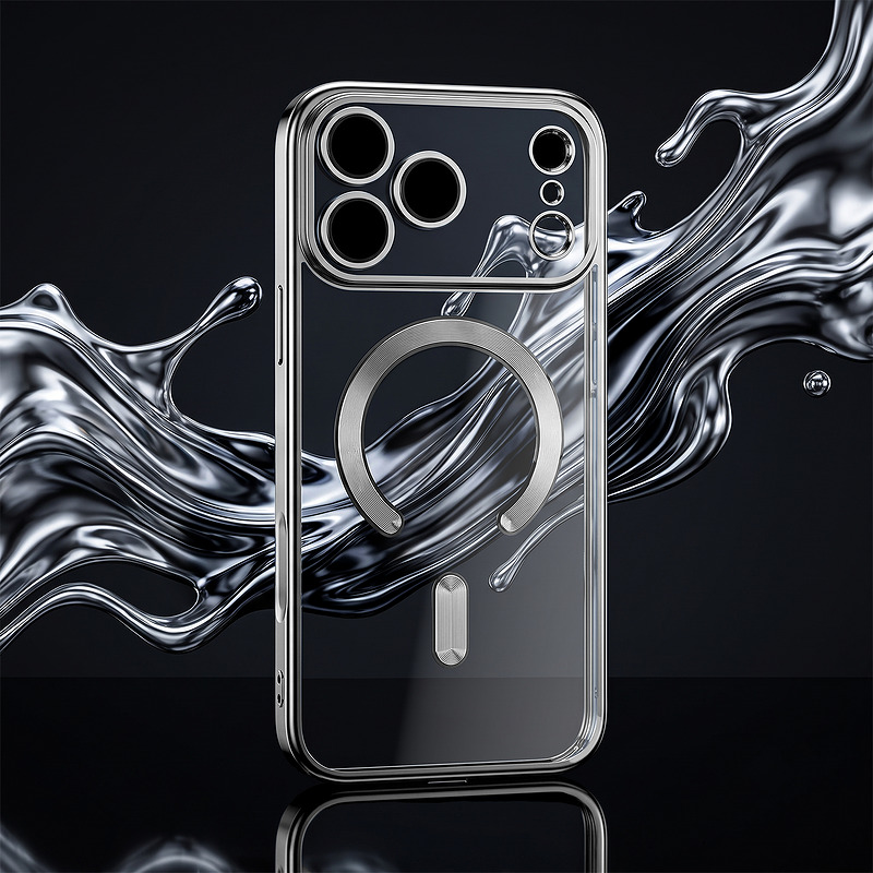 Color Chrome Mag case for iPhone 17 Pro Max 6,9" / 18 Pro Max 6,9" silver - Billede 4