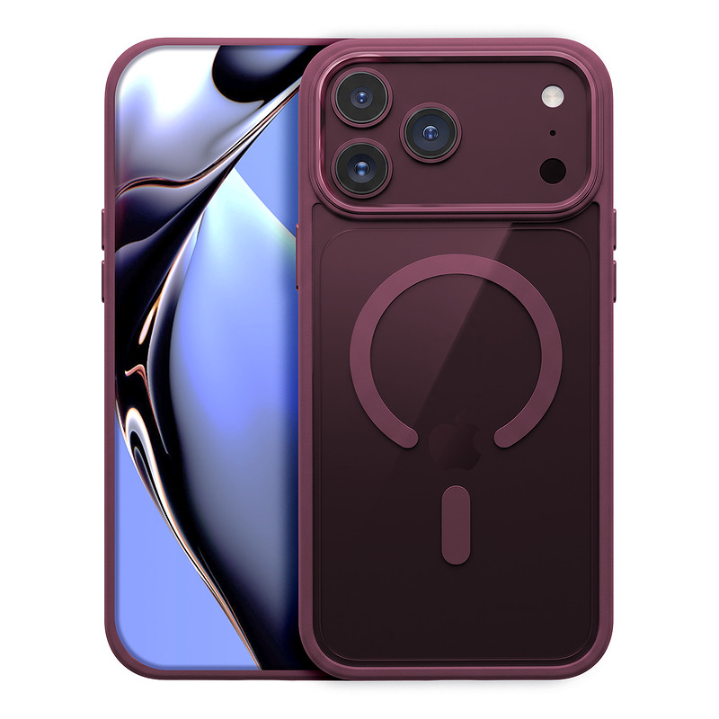 Color Clear Mag case for iPhone 17 Pro Max 6,9" / 18 Pro Max 6,9'' dark cherry