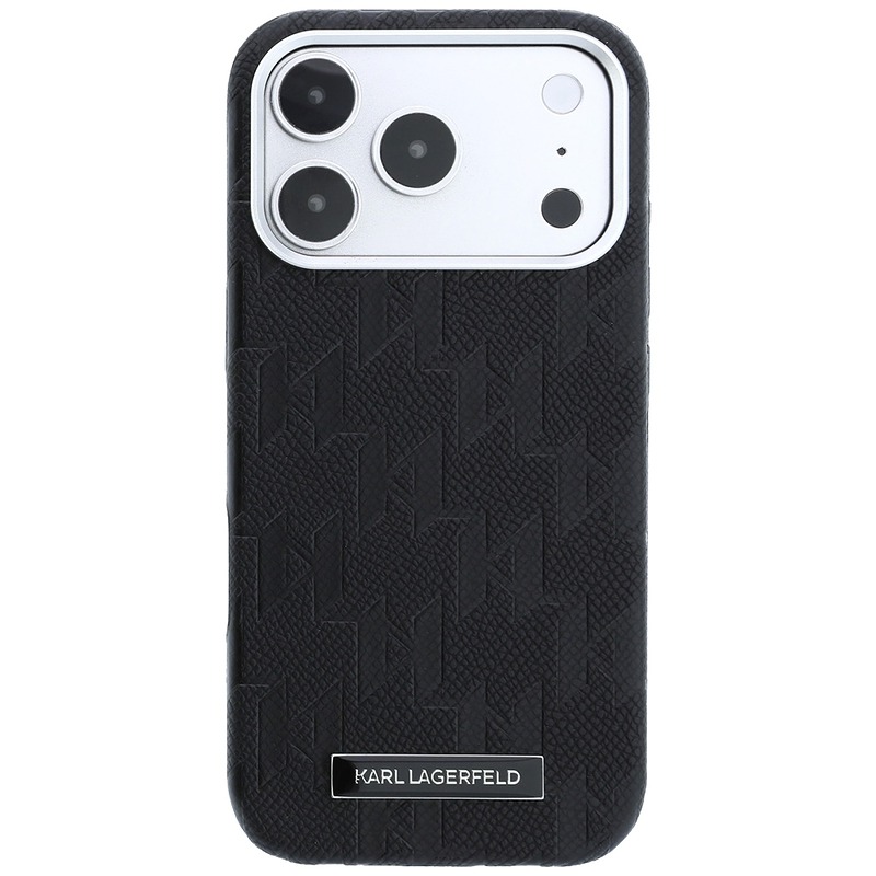 Karl Lagerfeld Grained Mono Resin Logo MagSafe case for iPhone 18 Pro / 17 Pro Max / 17 Pro Max black - Billede 3