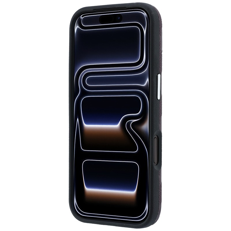 Karl Lagerfeld Grained Mono Resin Logo MagSafe case for iPhone 18 Pro Max / 17 Pro Max burgundy - Billede 5