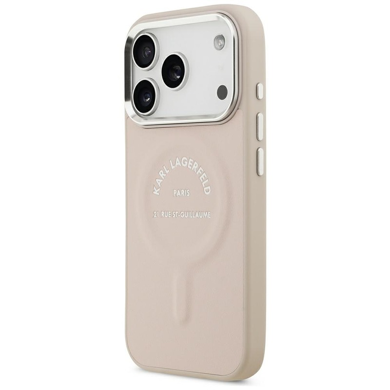 Karl Lagerfeld Embossed Open Ring RSG Logo MagSafe case for iPhone 18 Pro / 17 Pro pink - Billede 2