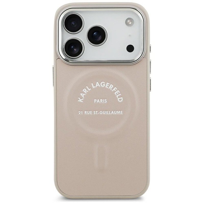 Karl Lagerfeld Embossed Open Ring RSG Logo MagSafe case for iPhone 18 Pro / 17 Pro pink - Billede 3