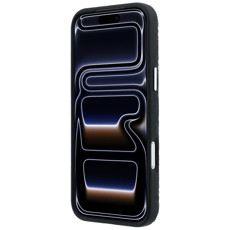 Karl Lagerfeld Grained Allover Logo Metal Elongated MagSafe case for iPhone 18 Pro Max / 17 Pro Max black - Billede 5
