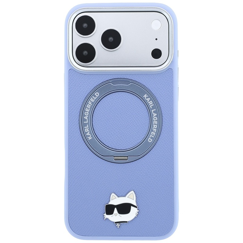 Karl Lagerfeld with Ring Stand 360 Choupette Head Pin MagSafe case for Iphone 18 Pro / 17 Pro blue - Billede 3
