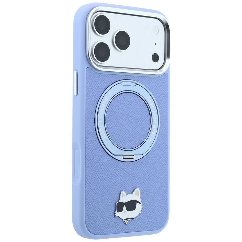 Karl Lagerfeld with Ring Stand 360 Choupette Head Pin MagSafe case for Iphone 18 Pro / 17 Pro blue - Billede 4