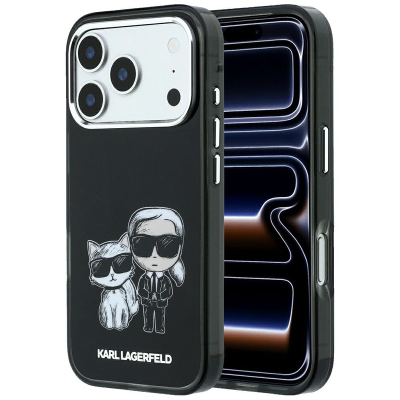 Karl Lagerfeld Smooth Karl Choupette Bodies Sketch MagSafe case for iPhone 18 Pro Max / 17 Pro Max black