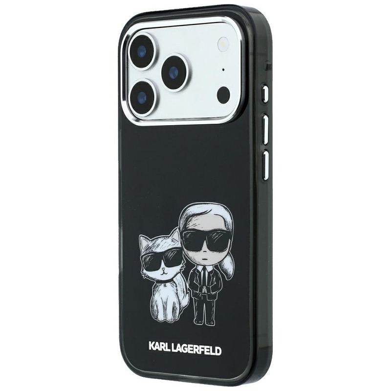 Karl Lagerfeld Smooth Karl Choupette Bodies Sketch MagSafe case for iPhone 18 Pro Max / 17 Pro Max black - Billede 2