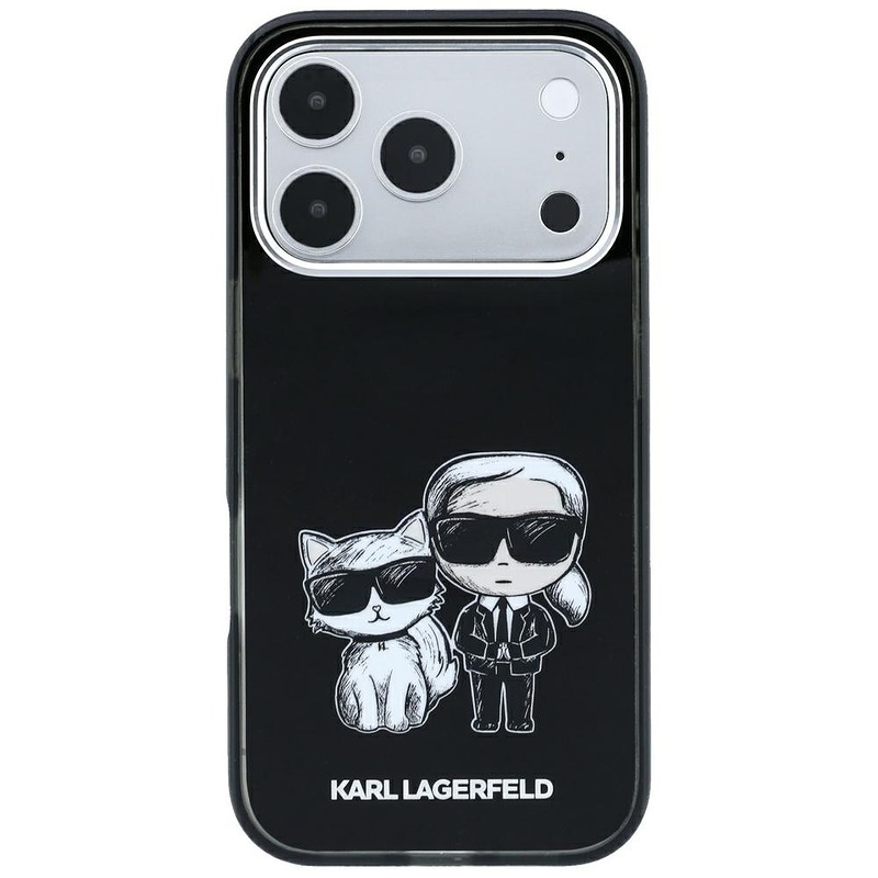 Karl Lagerfeld Smooth Karl Choupette Bodies Sketch MagSafe case for iPhone 18 Pro Max / 17 Pro Max black - Billede 3