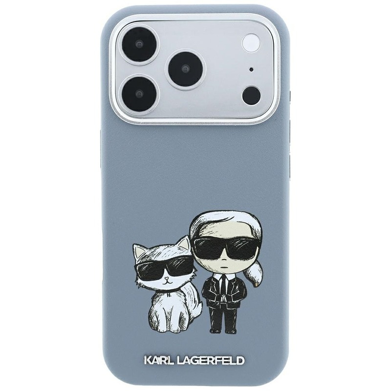Karl Lagerfeld Smooth Karl Choupette Bodies Sketch MagSafe case for iPhone 18 Pro / 17 Pro light blue - Billede 3