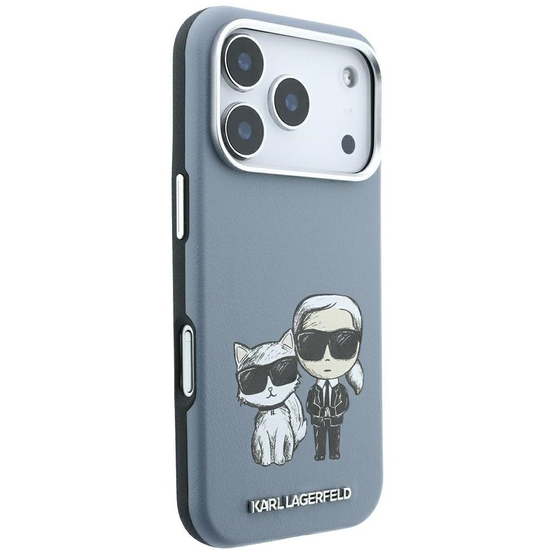 Karl Lagerfeld Smooth Karl Choupette Bodies Sketch MagSafe case for iPhone 18 Pro / 17 Pro light blue - Billede 4
