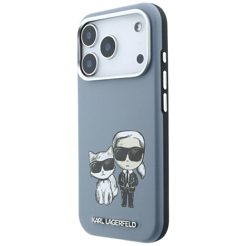 Karl Lagerfeld Smooth Karl Choupette Bodies Sketch MagSafe case for iPhone 18 Pro Max / 17 Pro Max light blue - Billede 2