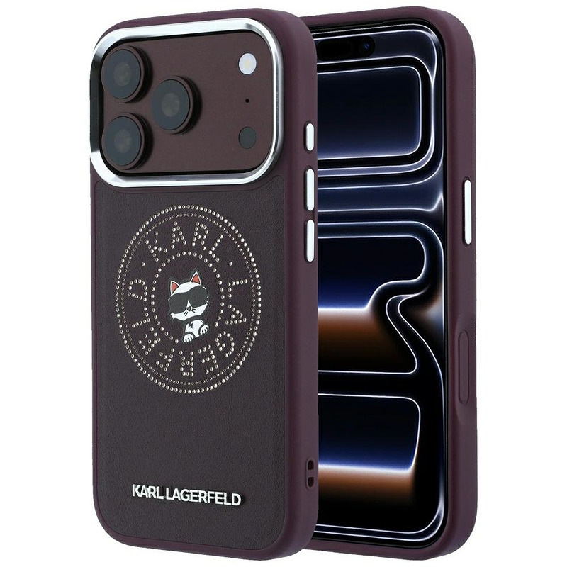 Karl Lagerfeld Point Choupette Sketch MagSafe case for iPhone 18 Pro Max / 17 Pro Max burgundy