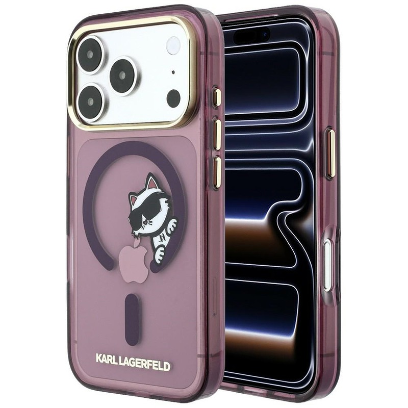 Karl Lagerfeld Peekaboo Logo MagSafe case for iPhone 18 Pro Max / 17 Pro Max burgundy