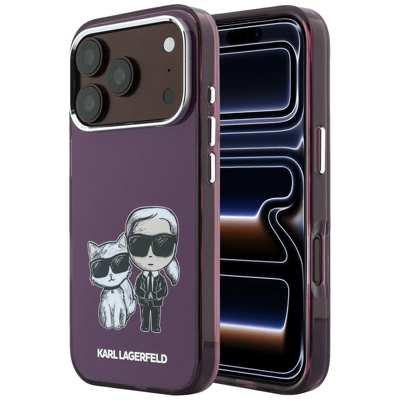 Karl Lagerfeld IML Karl Choupette Bodies Sketch Print MagSafe case for iPhone 18 Pro Max / 17 Pro Max burgundy