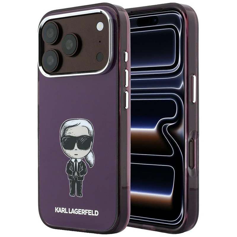 Karl Lagerfeld IML Ikonik Sketch Print MagSafe case for iPhone 18 Pro Max / 17 Pro Max burgundy