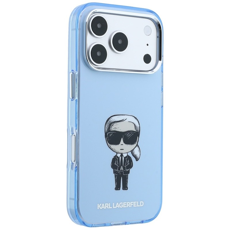 Karl Lagerfeld IML Ikonik Sketch Print MagSafe case for iPhone 18 Pro Max / 17 Pro Max light blue - Billede 4