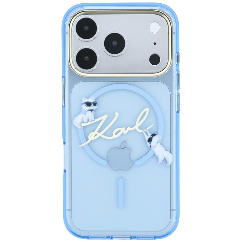 Karl Lagerfeld Script Logo MagSafe case for iPhone 18 Pro / 17 Pro light blue - Billede 3