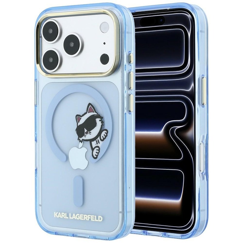 Karl Lagerfeld Peekaboo Logo MagSafe case for iPhone 18 Pro / 17 Pro light blue