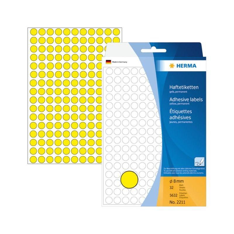 HERMA Multi-purpose labels ø8 Gul