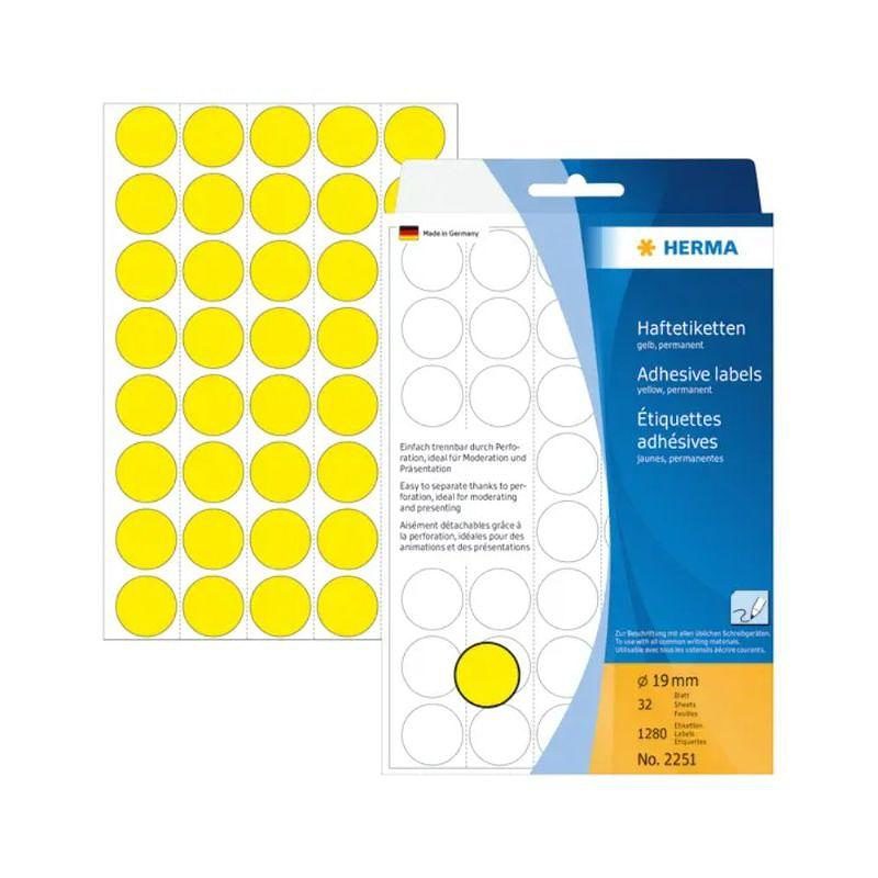 HERMA Multi-purpose labels ø19 Gul