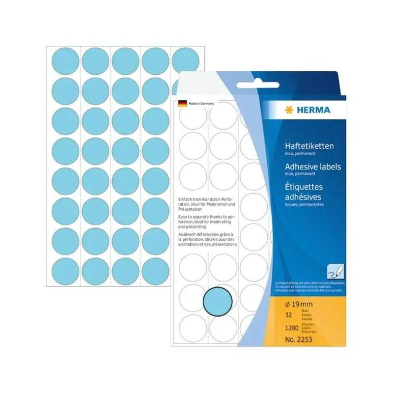 HERMA Multi-purpose labels ø19 Lys Blå