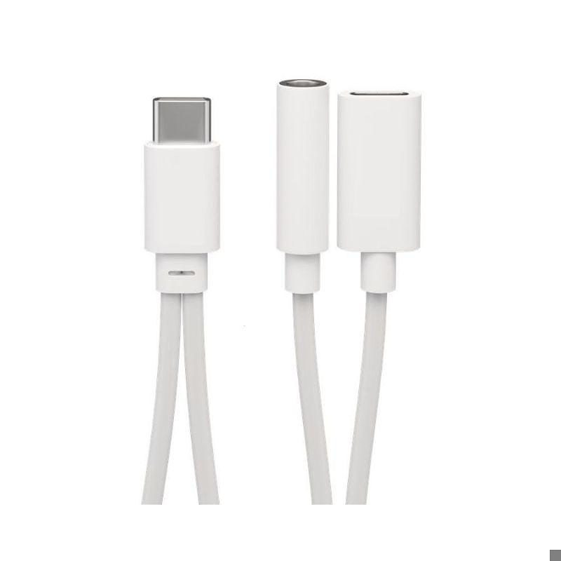 Kabel USB-C audio og lade adapter