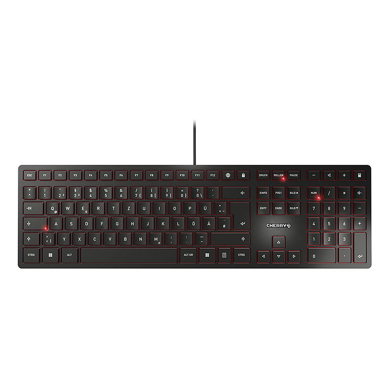 CHERRY KC 6000 Slim tastatur Universel USB QWERTZ Tysk Sort