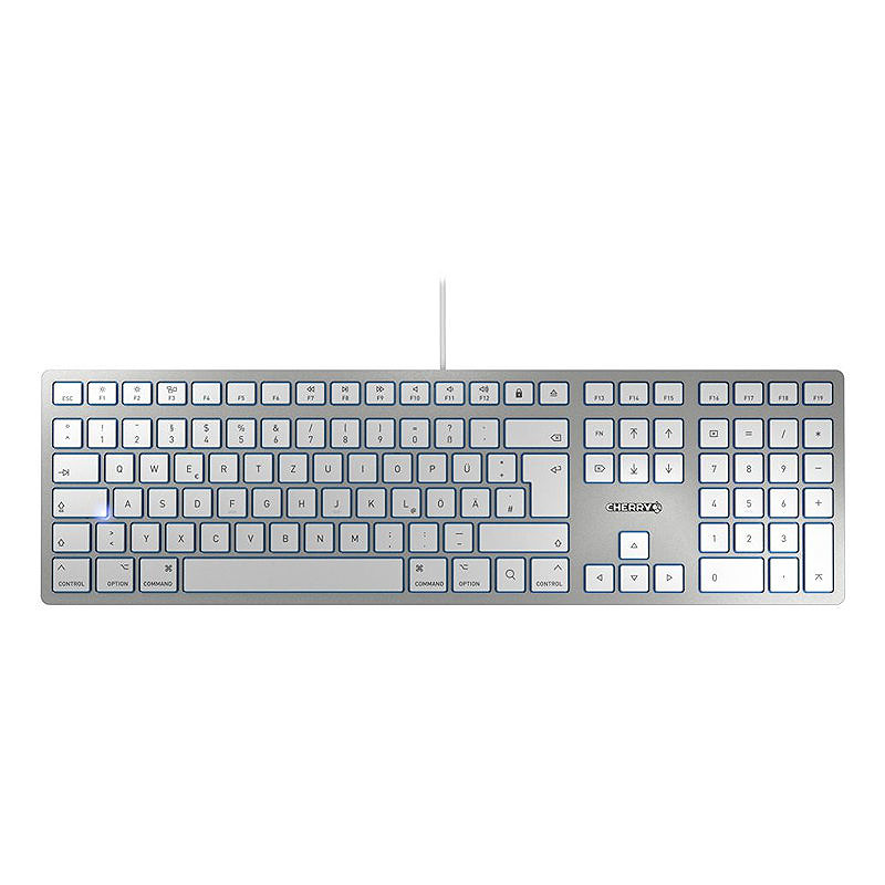 CHERRY KC 6000 SLIM FOR MAC tastatur Kontor USB QWERTZ Tysk Sølv