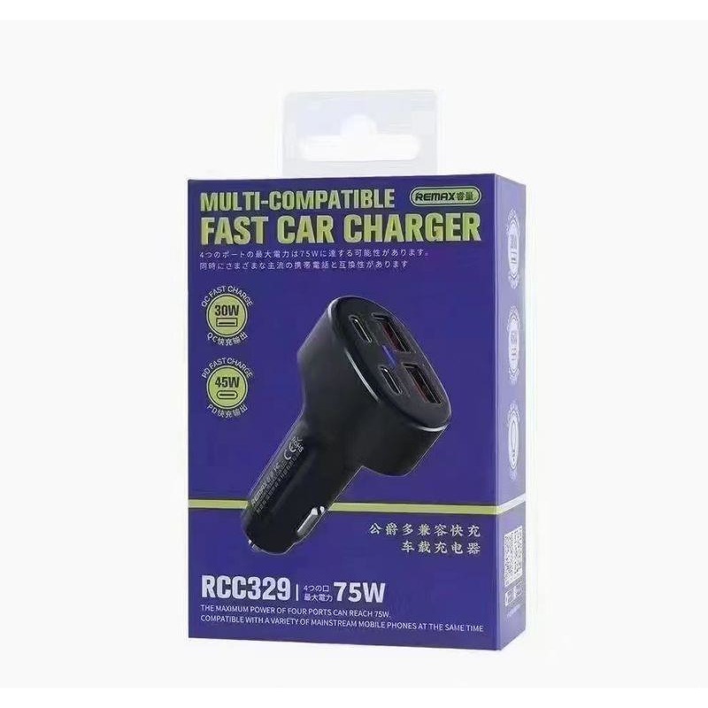 CAR CHARGER REMAX DUKE 75W PD+QC 2C+2A RCC 329 FAST CHARGER - Billede 4
