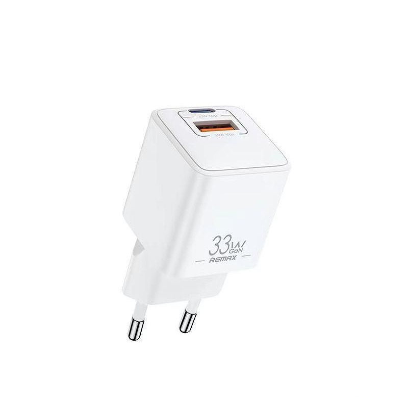 REMAX WALL CHARGER BATT SERIES PD QC 33W RP-U26 1xUSB + 1xUSB-C WHITE