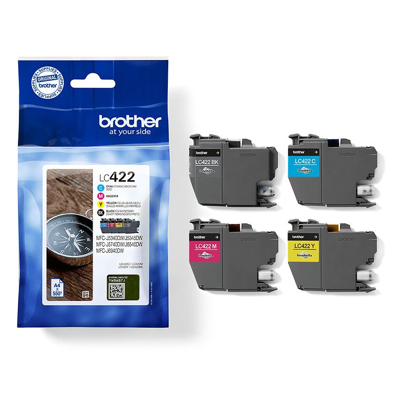Brother LC422VAL blækpatron 4 stk Original Sort, Blå, Magenta, Gul - Billede 2