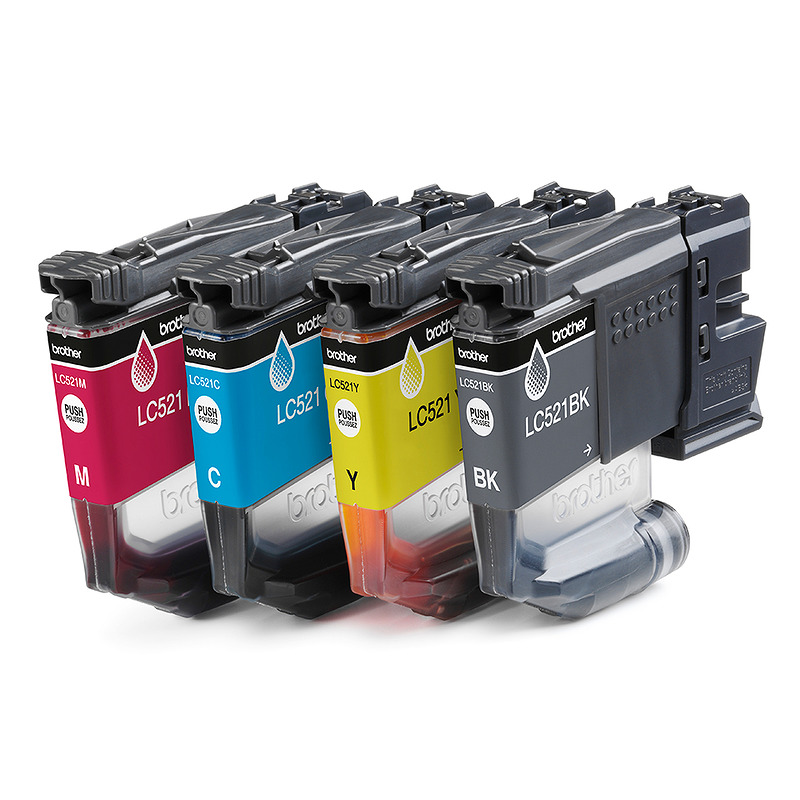 Brother LC521VAL blækpatron 4 stk Original Sort, Blå, Magenta, Gul - Billede 5