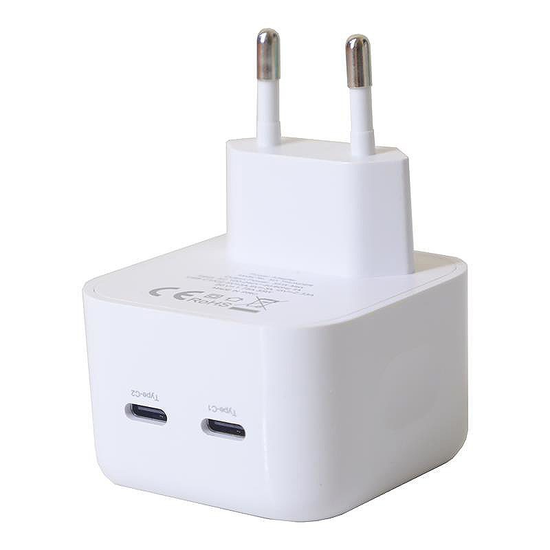 WALL CHARGER MX THUNDER PD 35W, 2xUSB-C WHITE - Billede 2