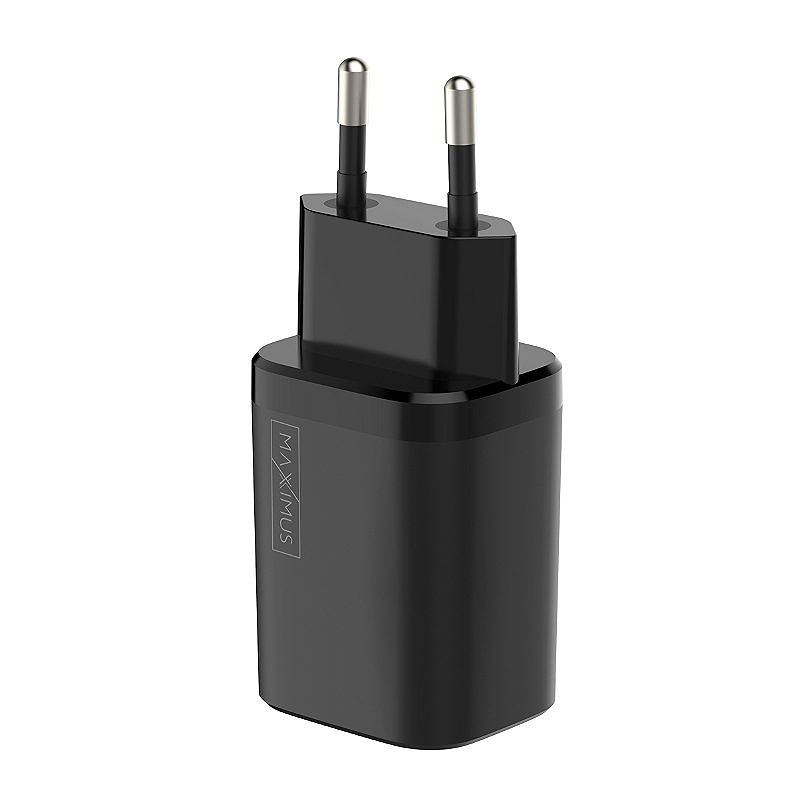 WALL CHARGER MX CARBON 30W PD+QC USB-A+C BLACK