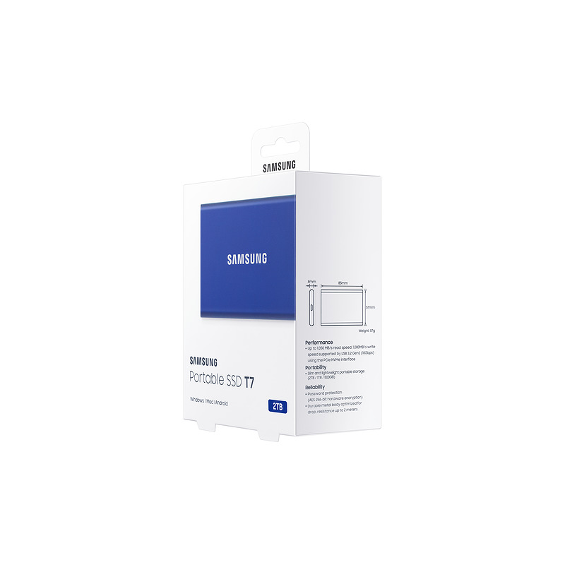 Samsung Portable SSD T7 2 TB USB Type-C 3.2 Gen 2 (3.1 Gen 2) Blå - Billede 11